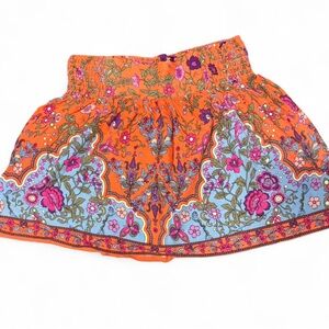Xhilaration Y2K Orange Floral boho festival Skirt